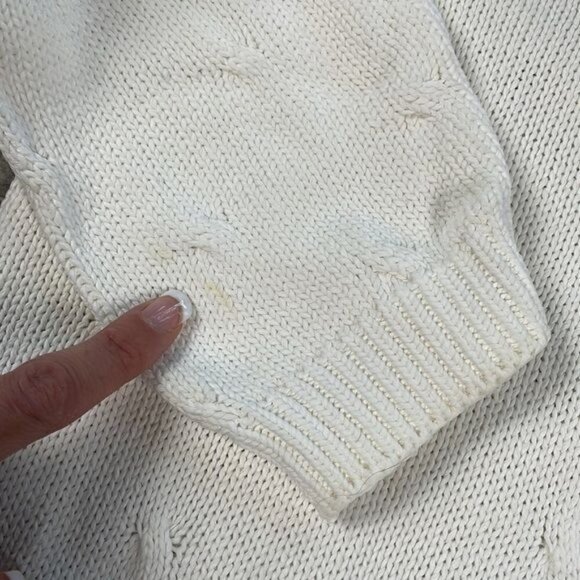 Northern Reflections Knit Ivory White Harvest Fall Leaves Sweater Crewneck Sz S - Picture 10 of 11